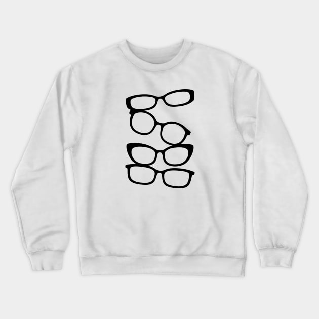 Stack of Eyeglasses Crewneck Sweatshirt by amyvanmeter